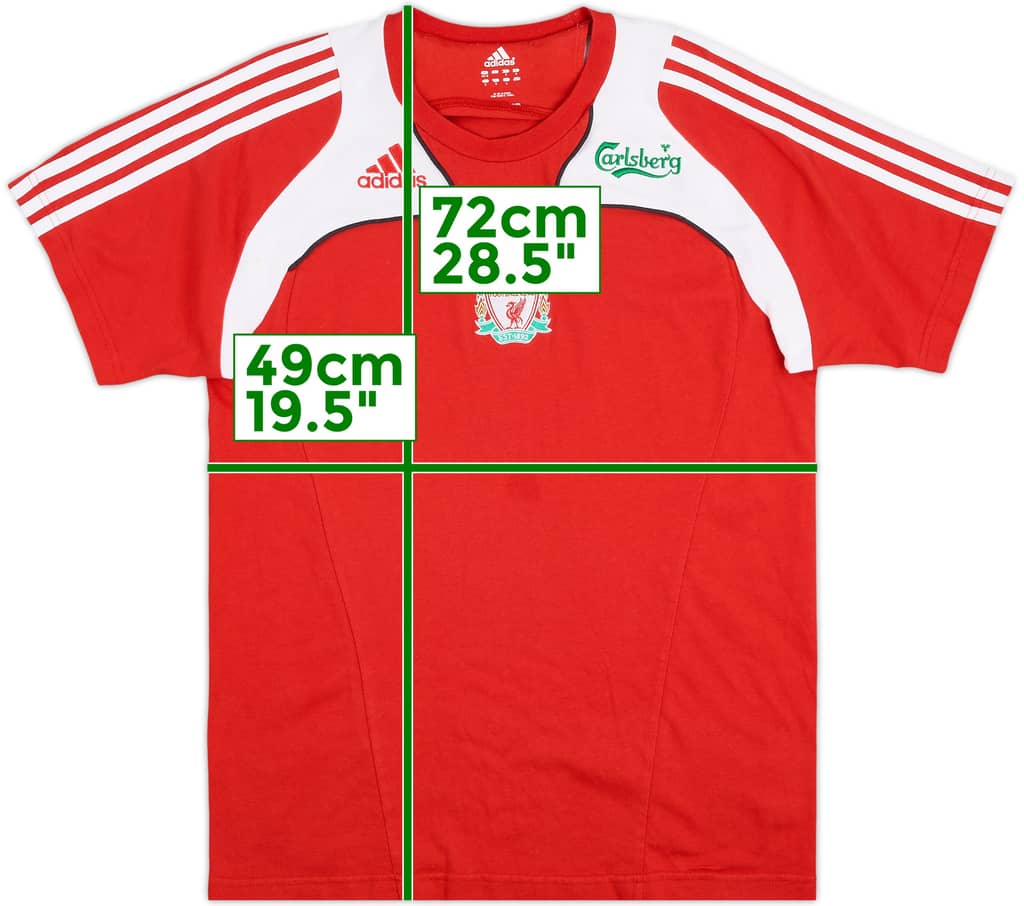 2008-09 Liverpool adidas Cotton Tee - 8/10 - (M)