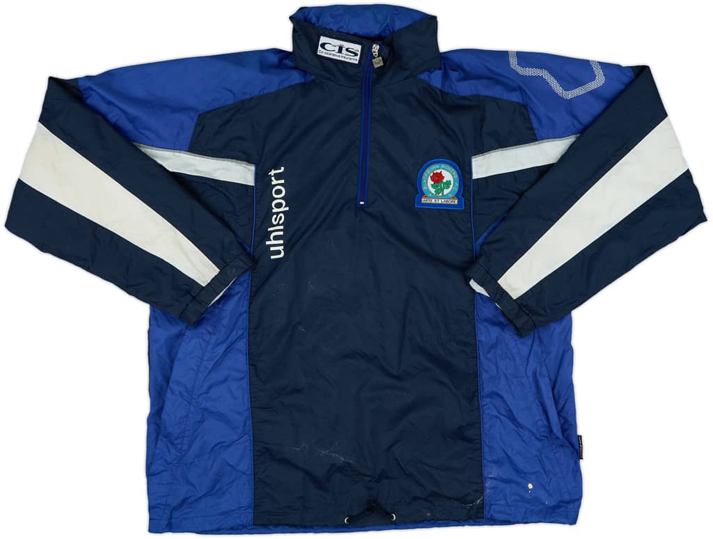 1998-00 Blackburn Uhlsport 1/4 Zip Hooded Rain Jacket - 7/10 - (XL)