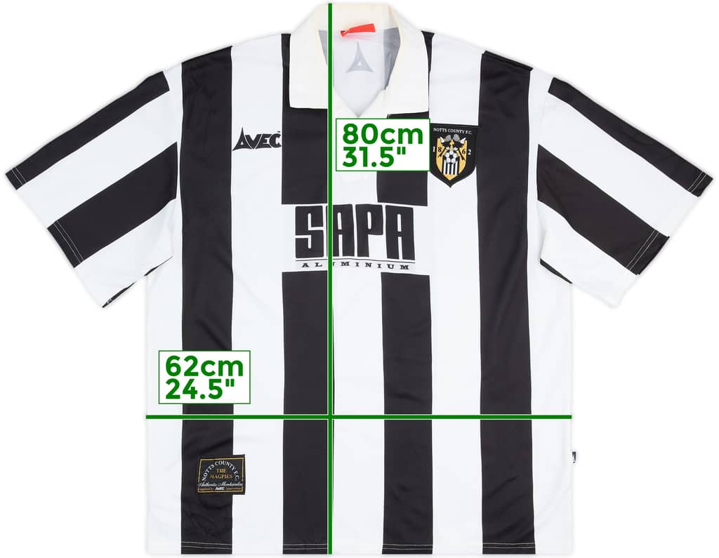 Camiseta de local del Notts County 1995-96 - 8/10 - (L)