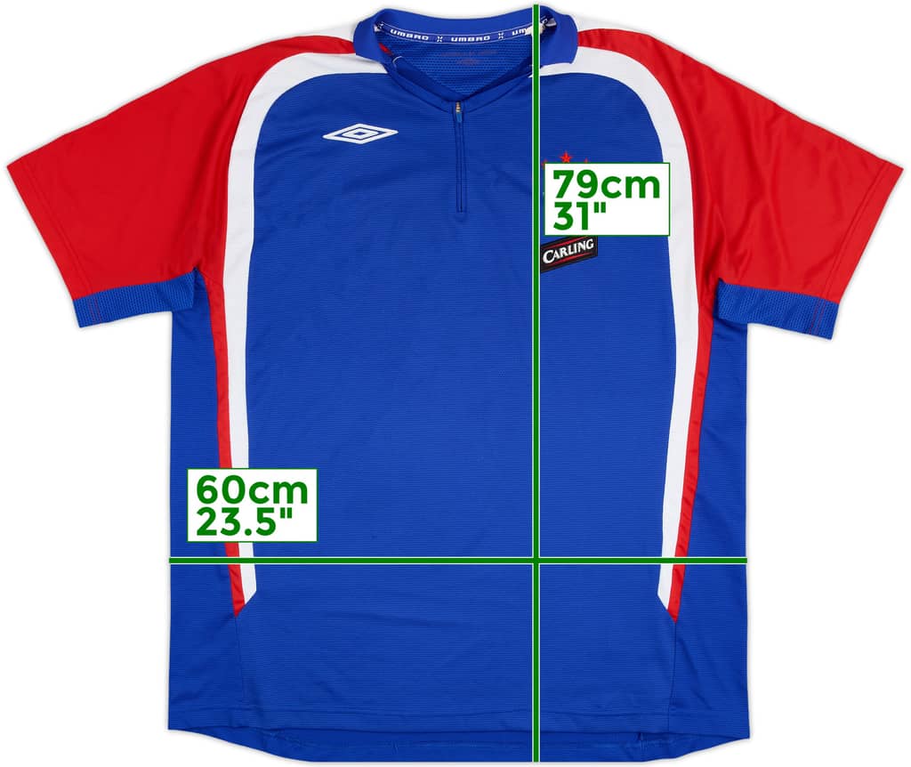 2007-08 Rangers Umbro 1/4 Zip Polo Shirt - 8/10 - (XL)