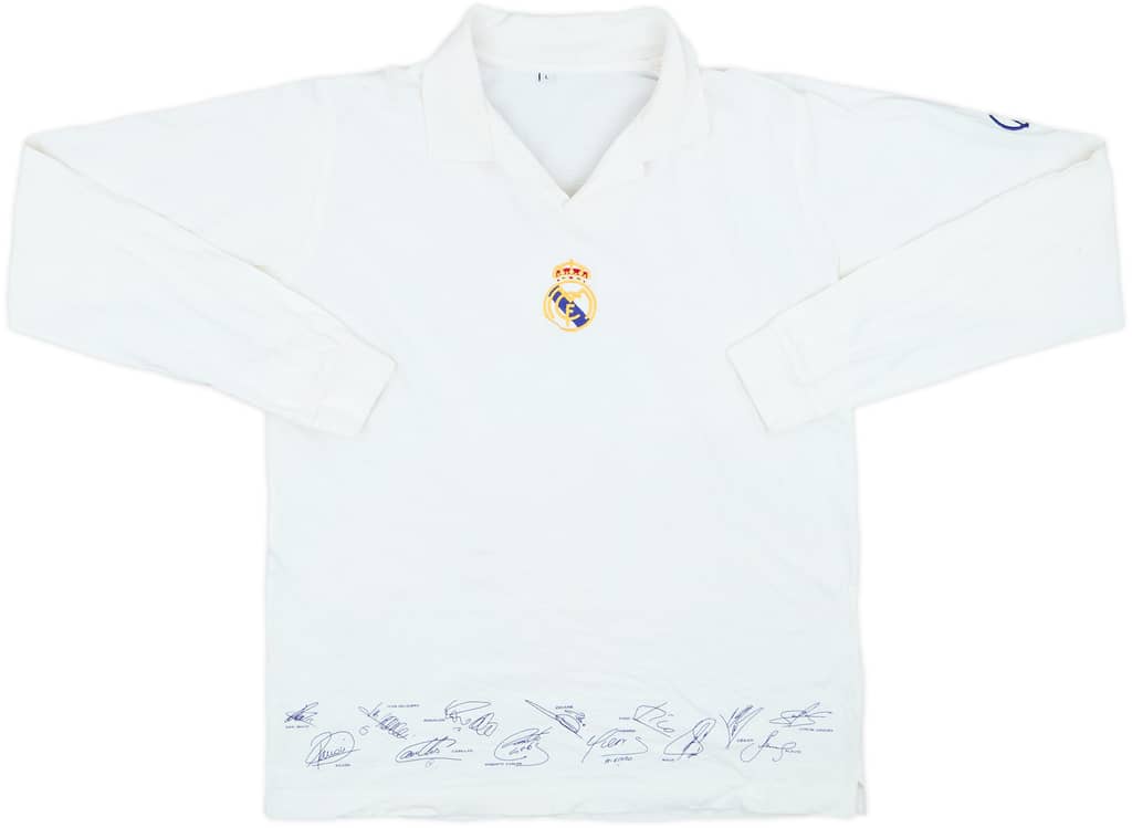 2002-03 Real Madrid 'Signed' L/S Cotton Tee - 8/10 - (L)