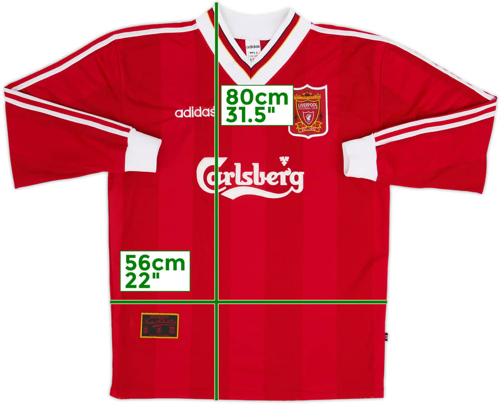1995-96 Liverpool Home L/S Shirt - 10/10 - (XL)