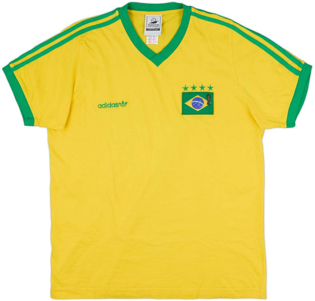 1998 Brazil adidas 'Coupe du Monde' Cotton Tee - 8/10 - (XL)