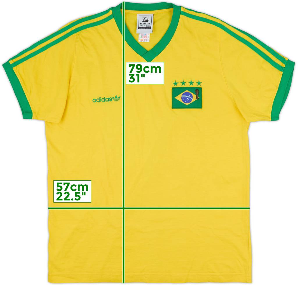 1998 Brazil adidas 'Coupe du Monde' Cotton Tee - 8/10 - (XL)