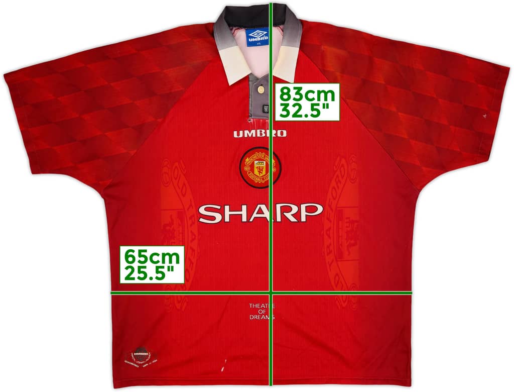 1996-98 Manchester United Home Shirt - 5/10 - (XXL)
