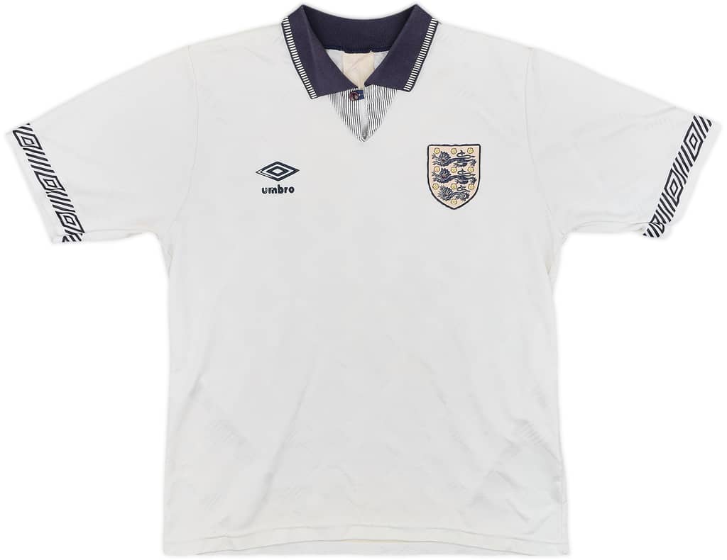 1990-92 England Home Shirt - 6/10 - (Y)