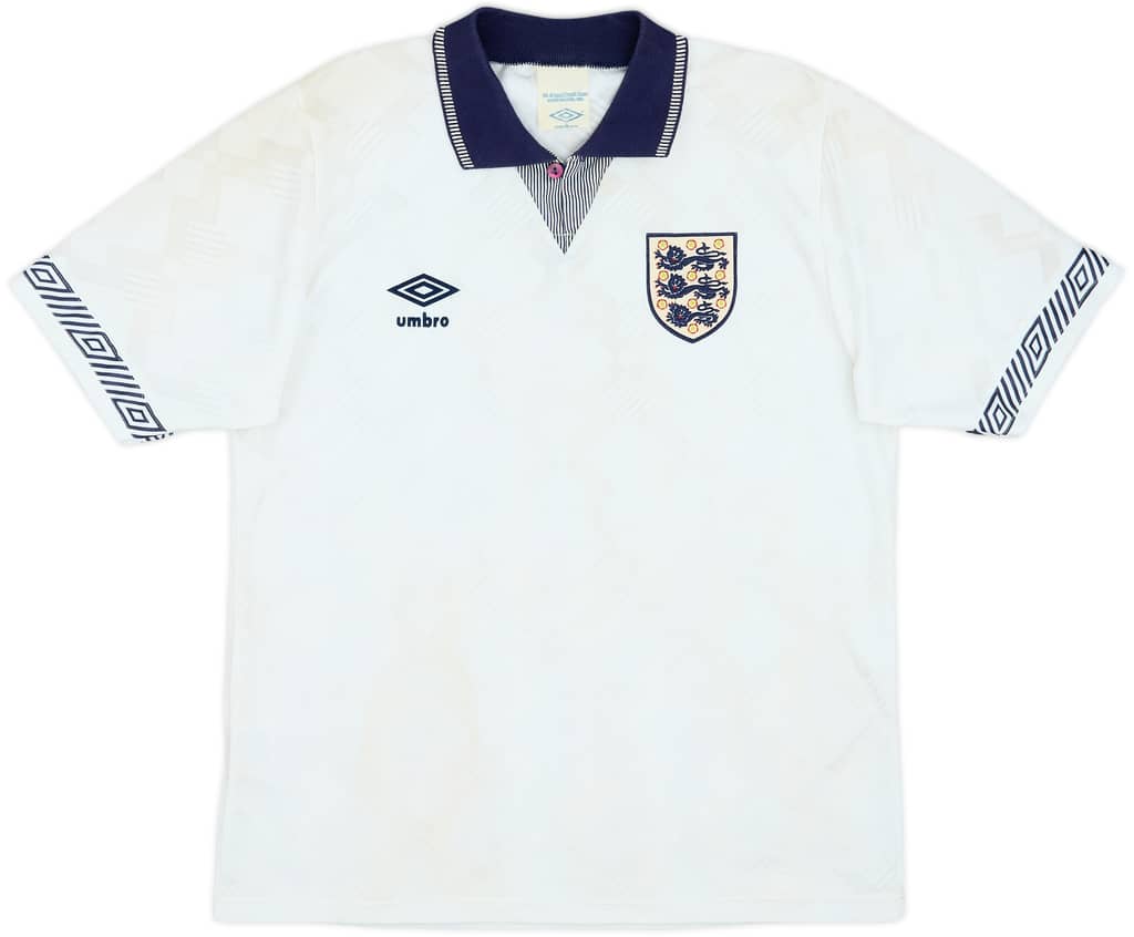 1990-92 England Home Shirt - 8/10 - (S)