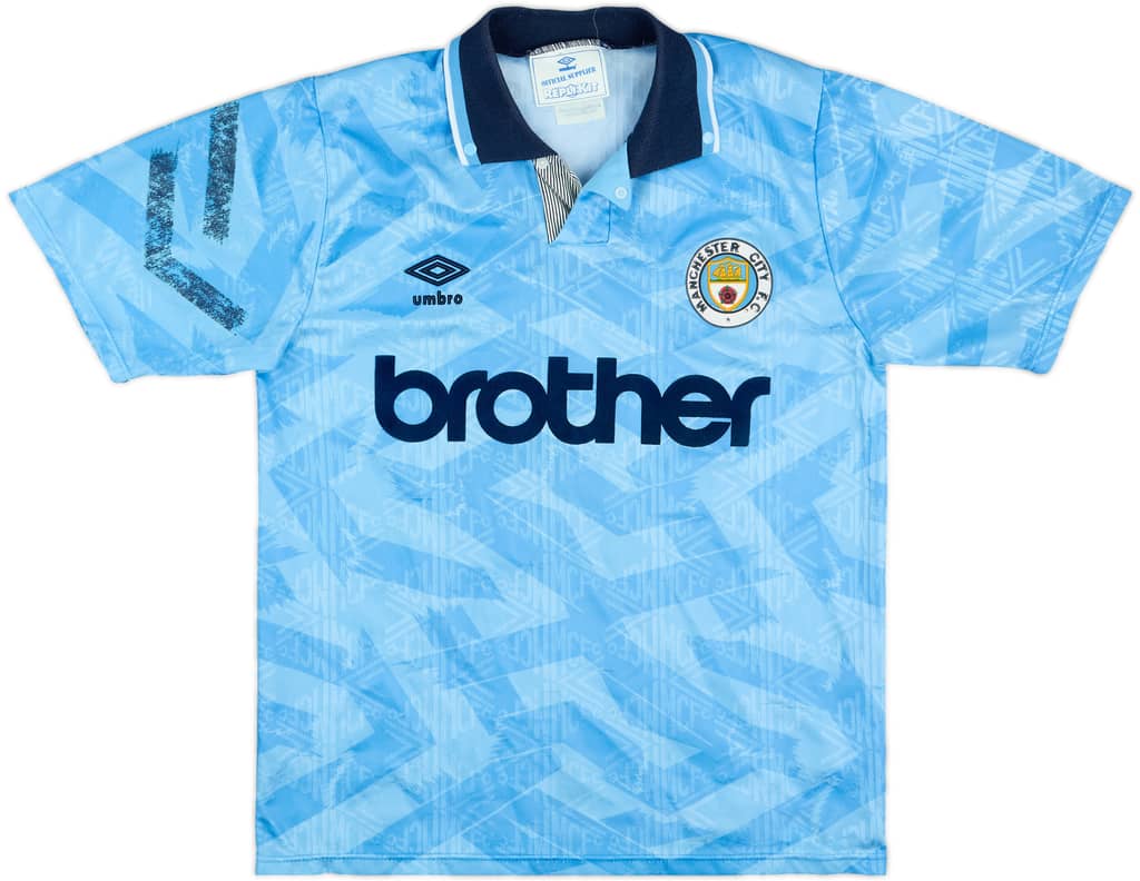 1991-93 Manchester City Home Shirt - 8/10 - (S)