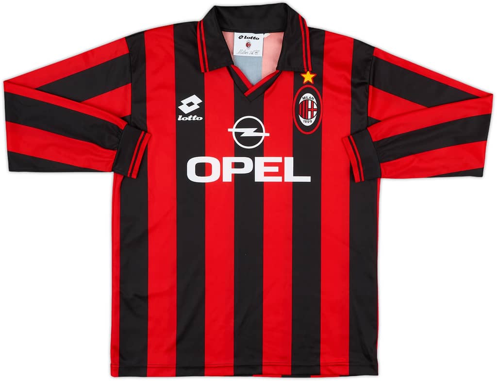 1996-97 AC Milan Home L/S Shirt - 8/10 - (L.Boys)