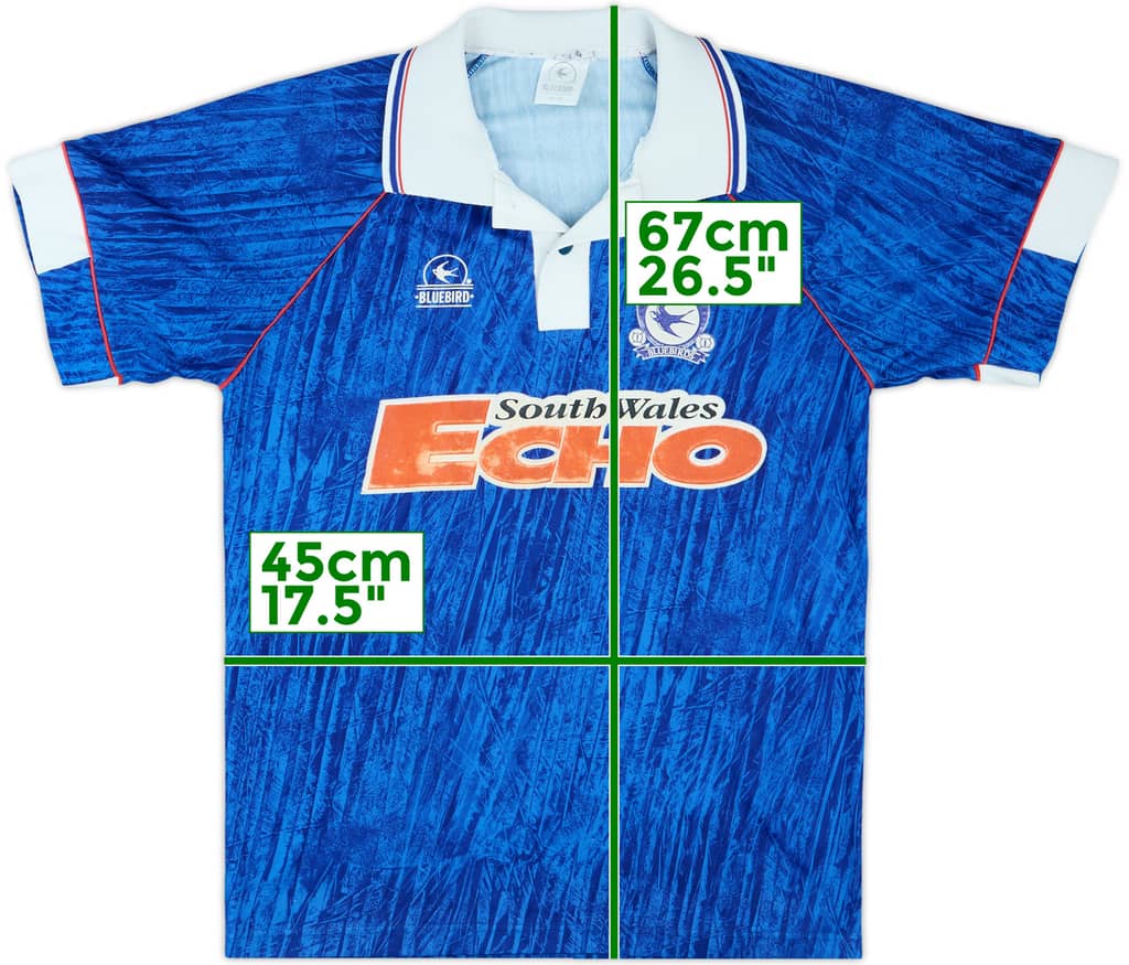 1992-93 Cardiff Home Shirt - 6/10 - (S)