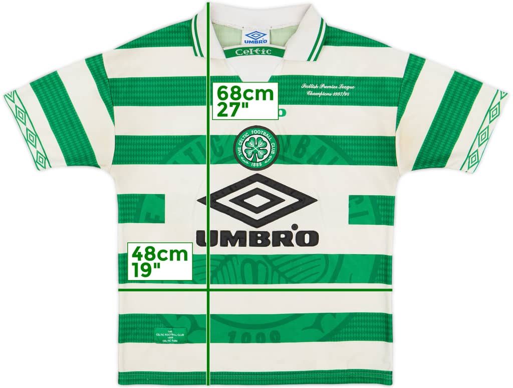 1997-99 Celtic Home Shirt - 7/10 - (Y)