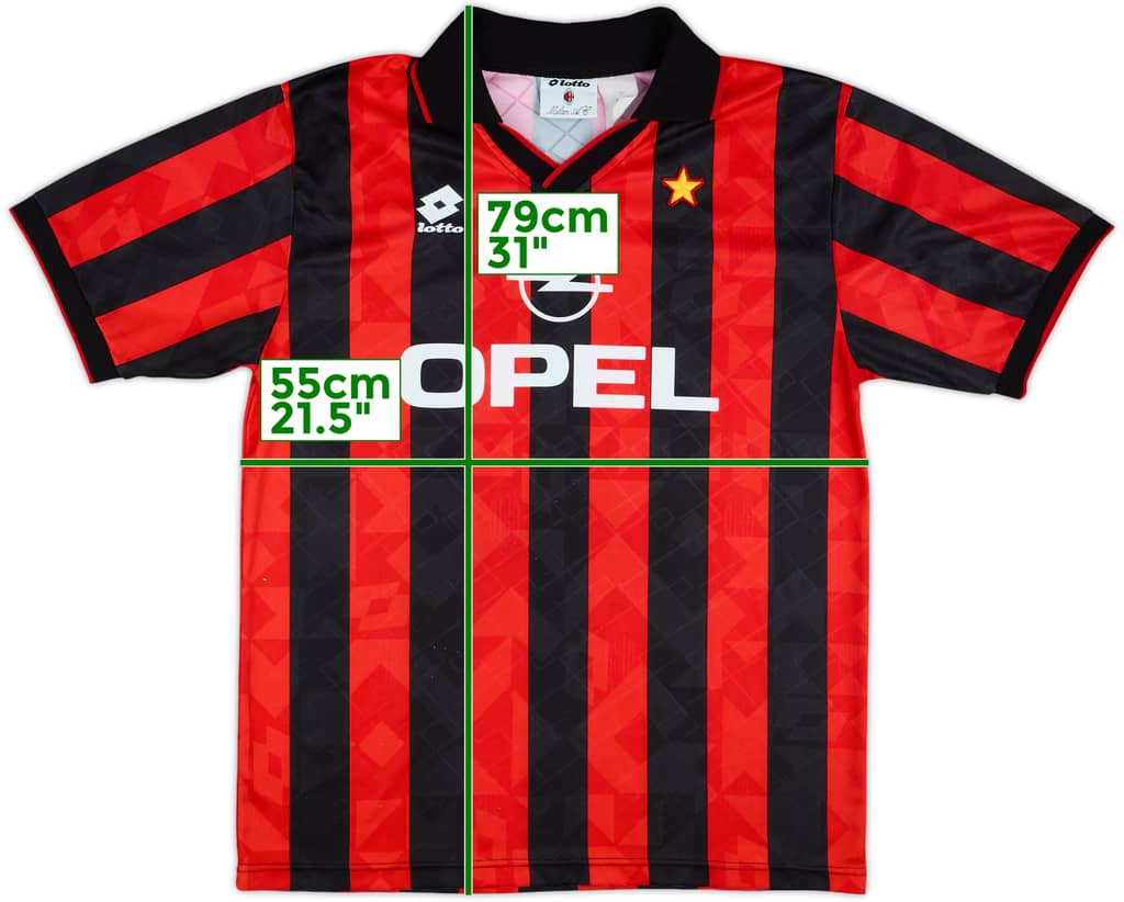 1994-95 AC Milan Home Shirt - 8/10 - (XL)