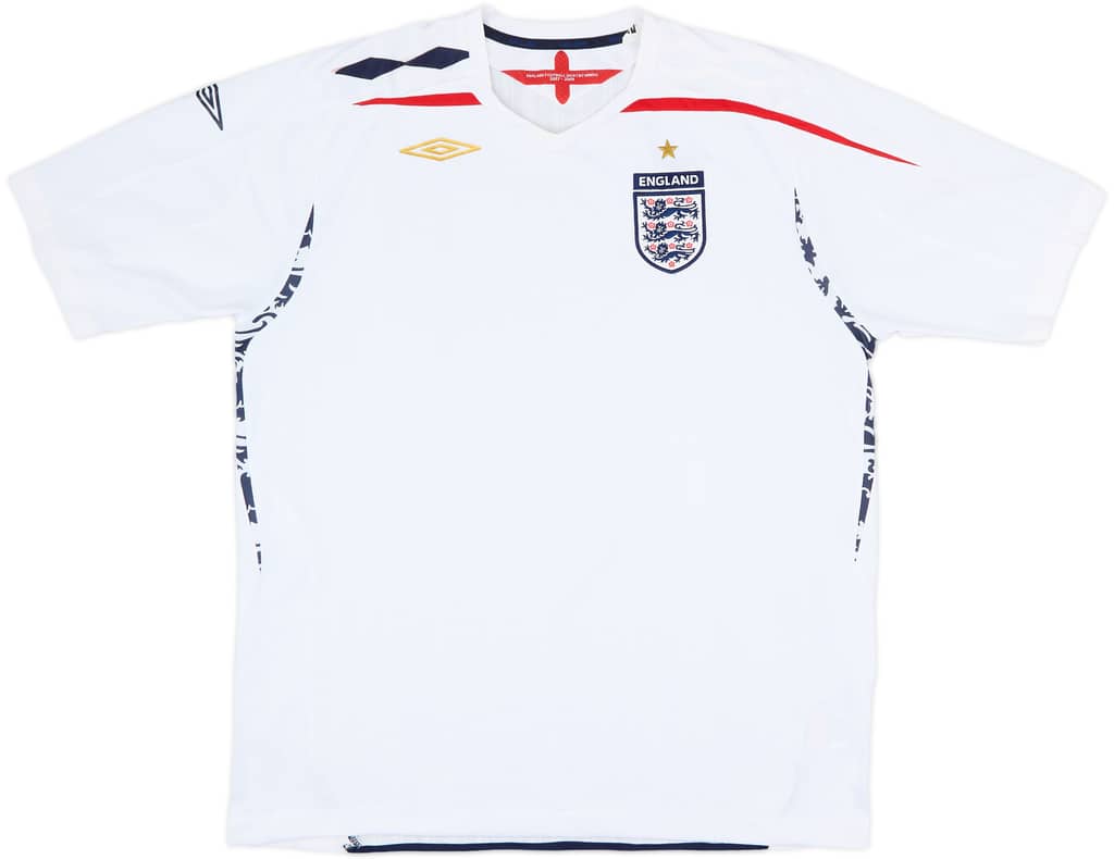 2007-09 England Home Shirt - 5/10 - (XXL)