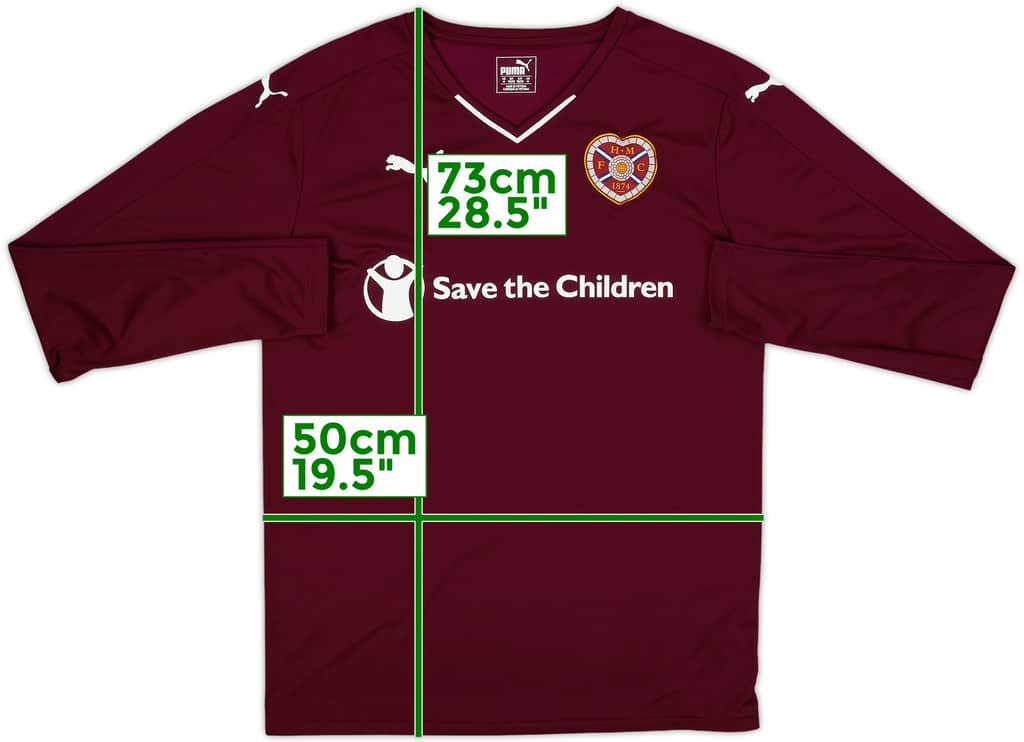 2015-16 Hearts Home L/S Shirt - 8/10 - (M)