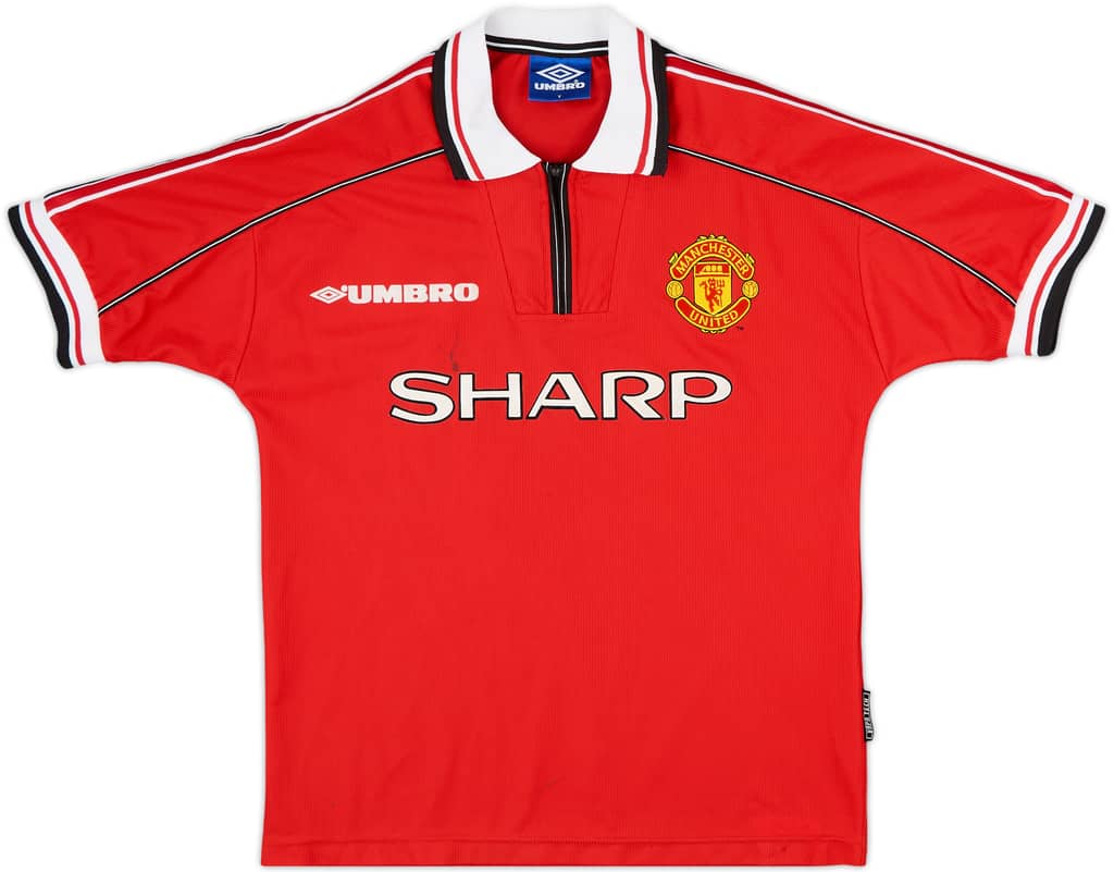 1998-00 Manchester United Home Shirt - 7/10 - (Y)