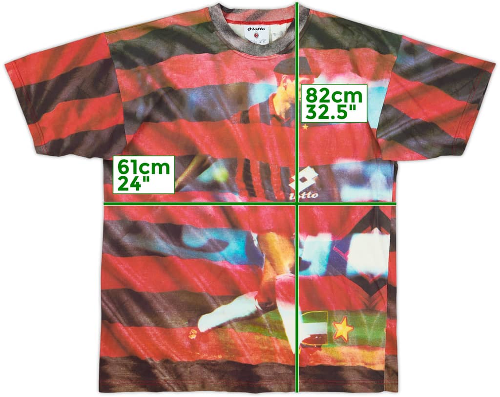 1993-94 AC Milan Lotto Graphic Tee - 9/10 - (XXL)