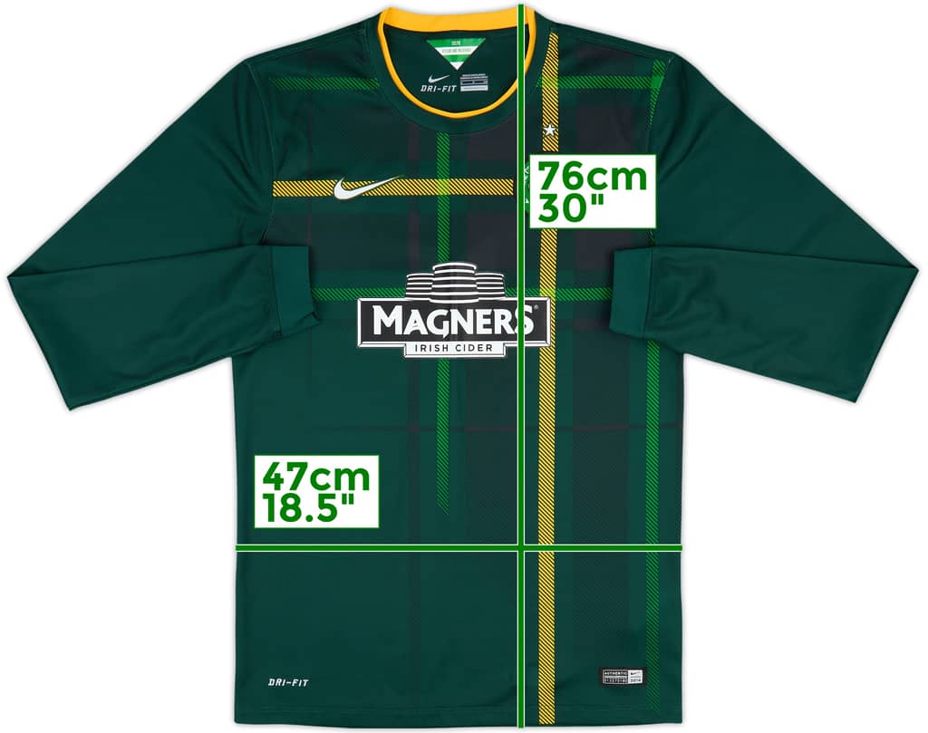 2014-15 Celtic Away L/S Shirt - 9/10 - (S)