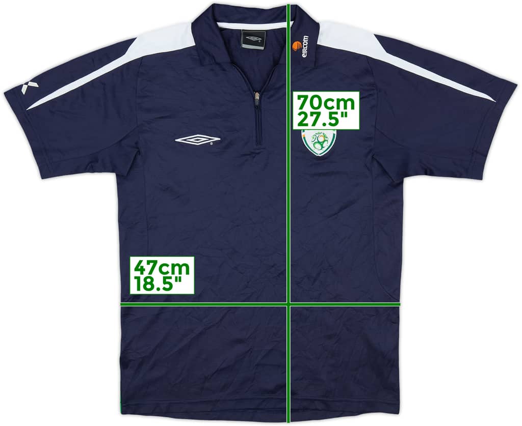 2007-08 Ireland Umbro 1/4 Zip Polo Shirt - 9/10 - (S)