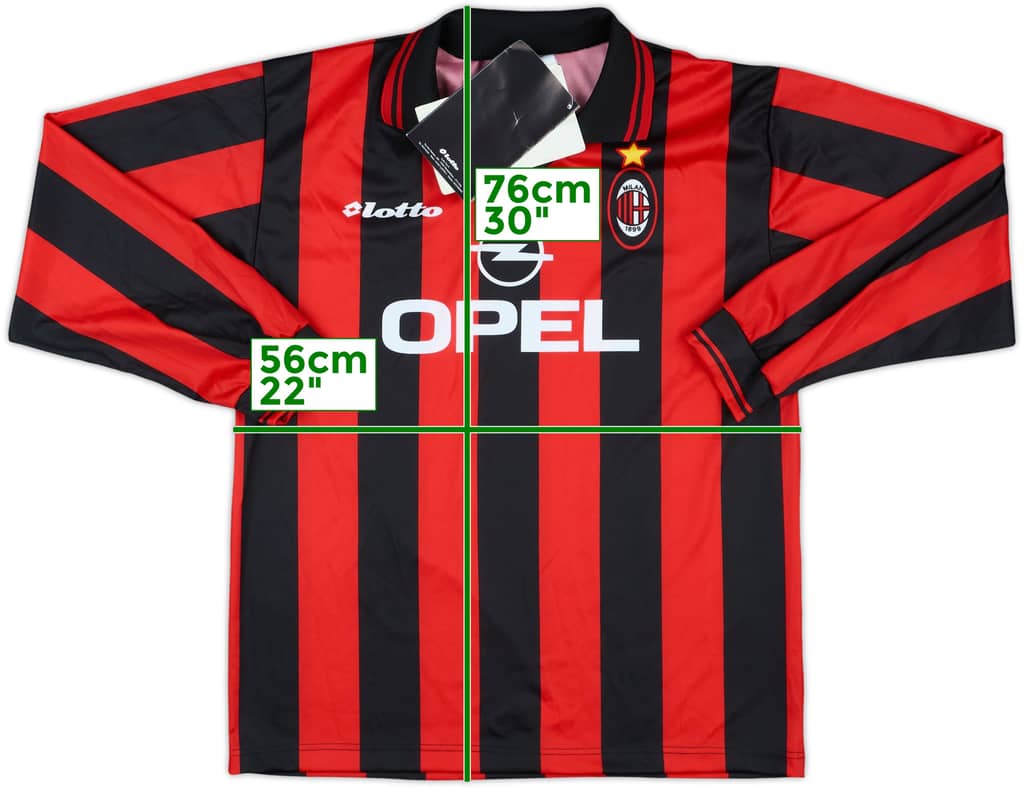 1997-98 AC Milan Basic Home L/S Shirt (L)