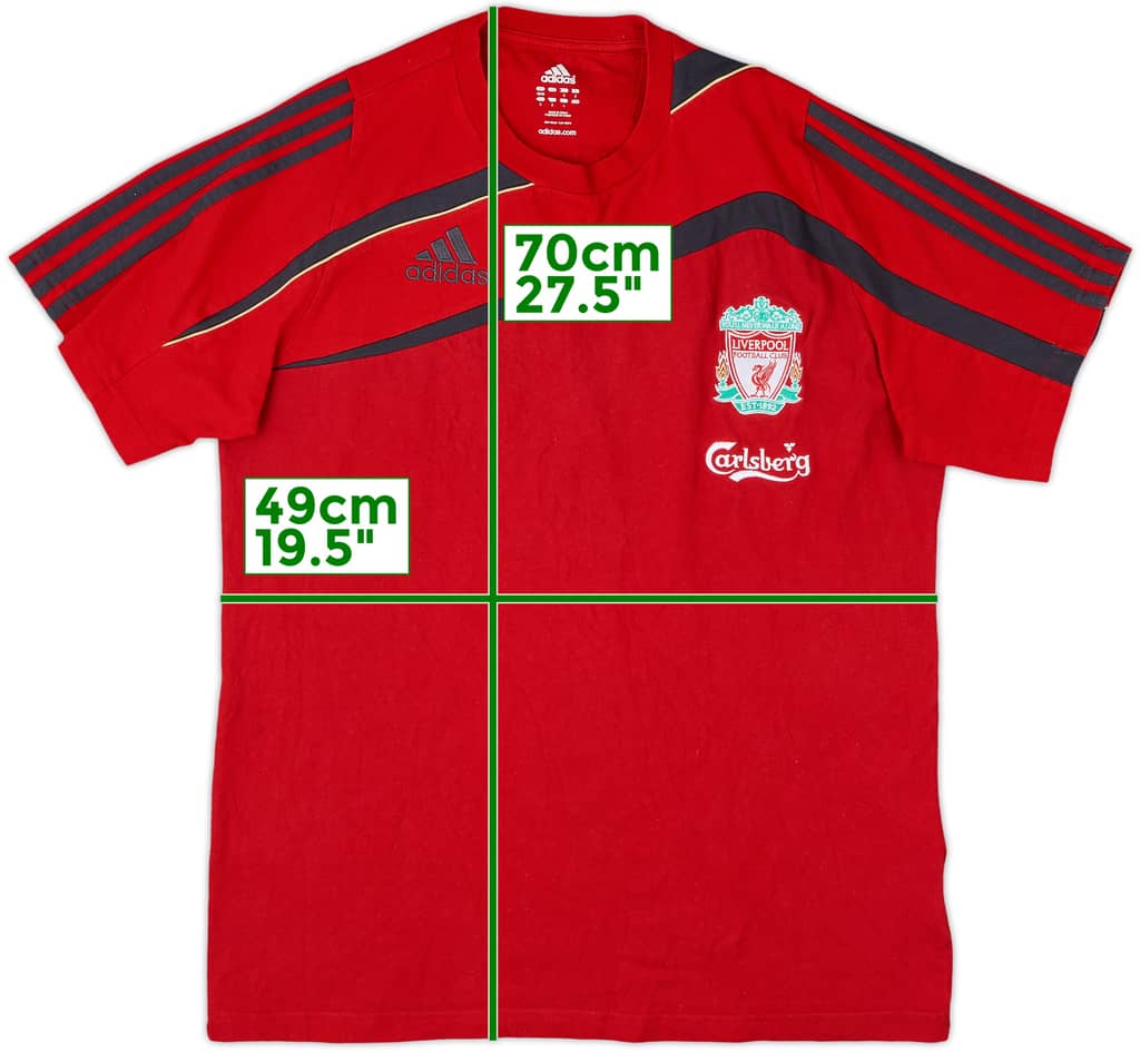 2009-10 Liverpool adidas Cotton Tee - 8/10 - (M)