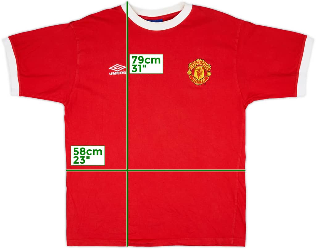 1998-99 Manchester United Umbro Cotton Tee - 8/10 - (L)