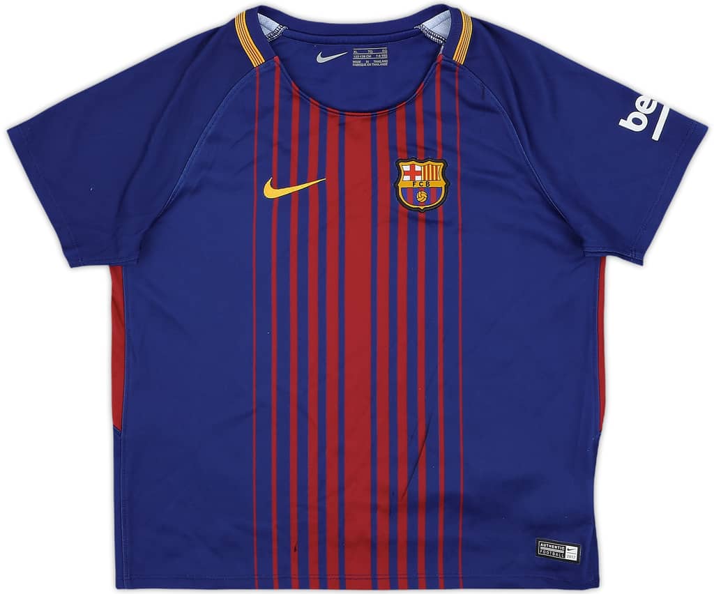 2017-18 Barcelona Home Shirt - 8/10 - (7-8 Years)