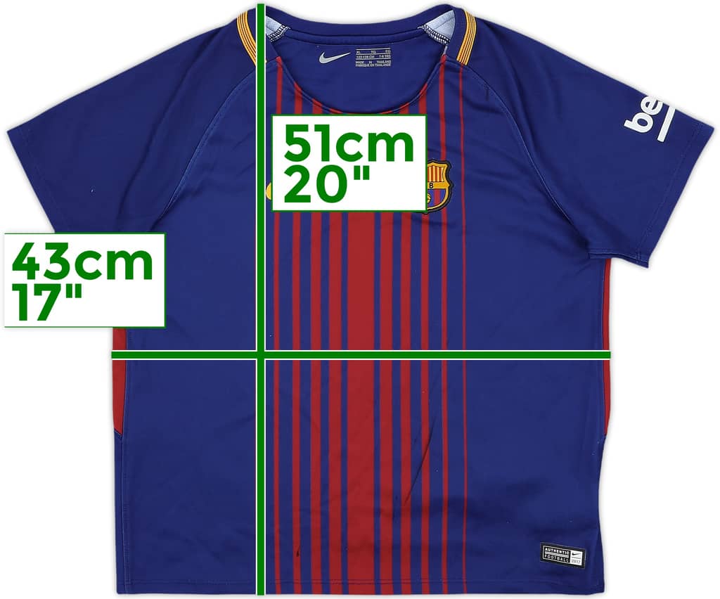 2017-18 Barcelona Home Shirt - 8/10 - (7-8 Years)