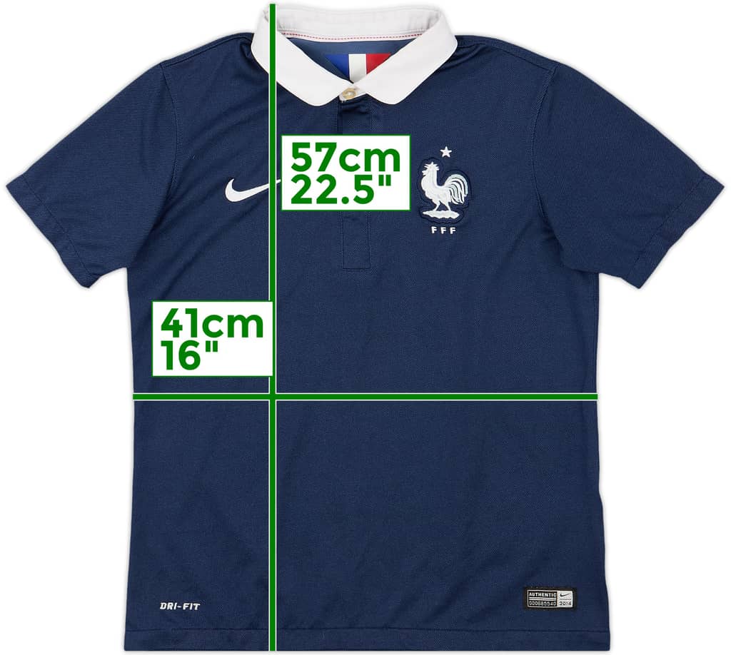 2014-15 France Home Shirt - 9/10 - (M.Boys)