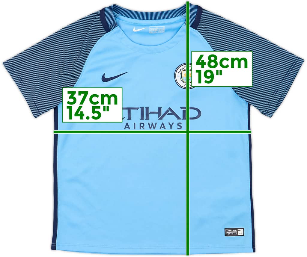 2016-17 Manchester City Home Shirt - 7/10 - (S.Boys)