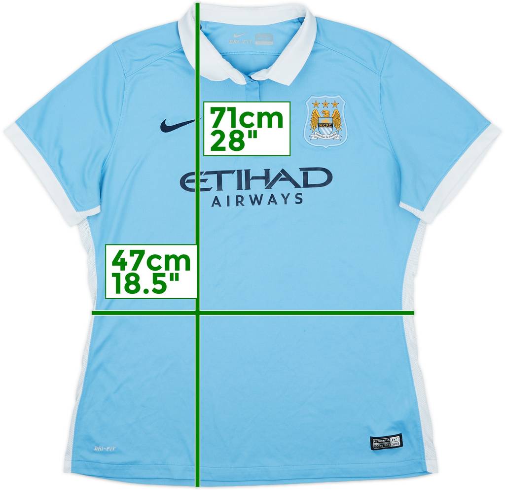 2015-16 Manchester City Home Shirt - 8/10 - (Women's XL)