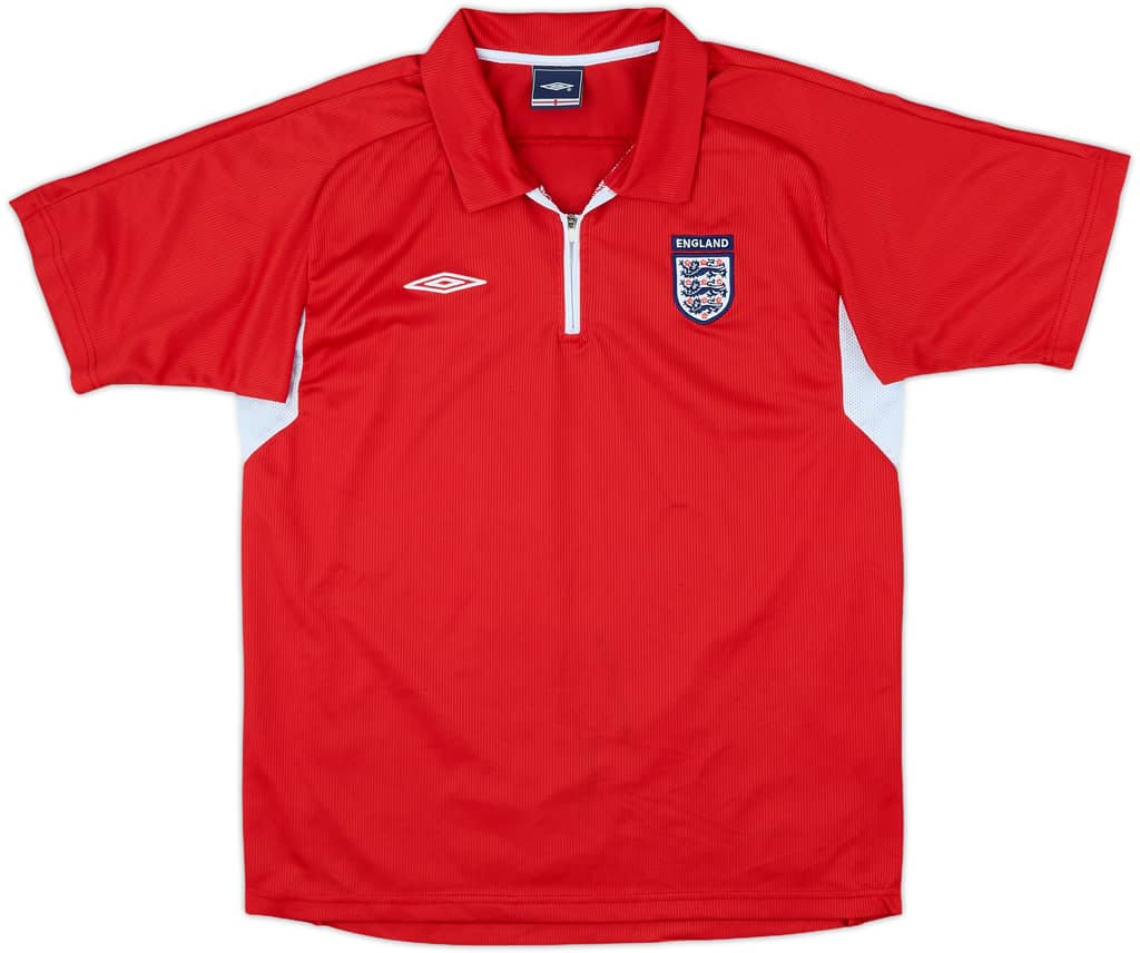 2004-05 England Umbro 1/4 Zip Polo Shirt - 8/10 - (M)