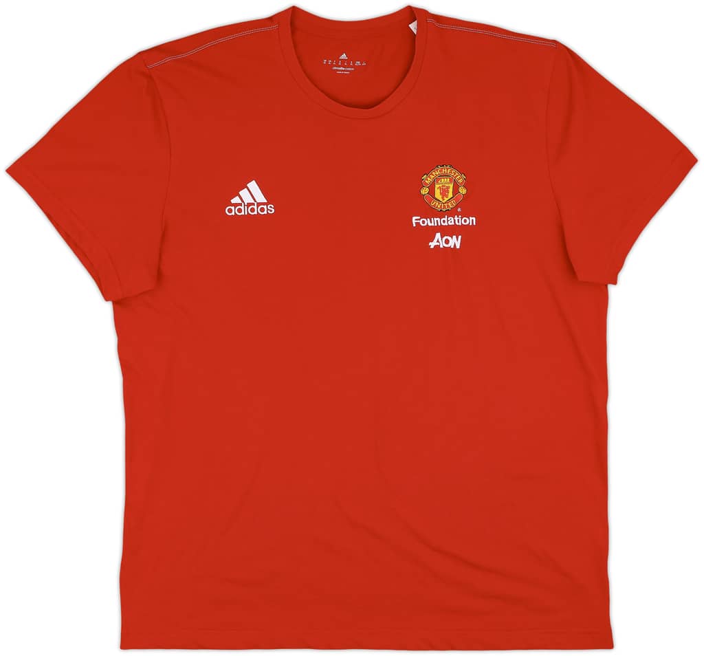 2017-18 Manchester United adidas Foundation Cotton Tee - 9/10 - (XL)