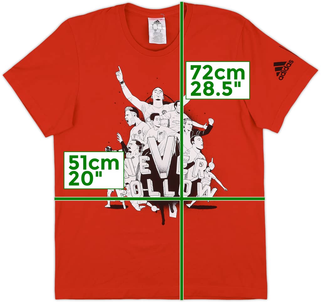 2016-17 Manchester United adidas Cotton Tee - 9/10 - (S)