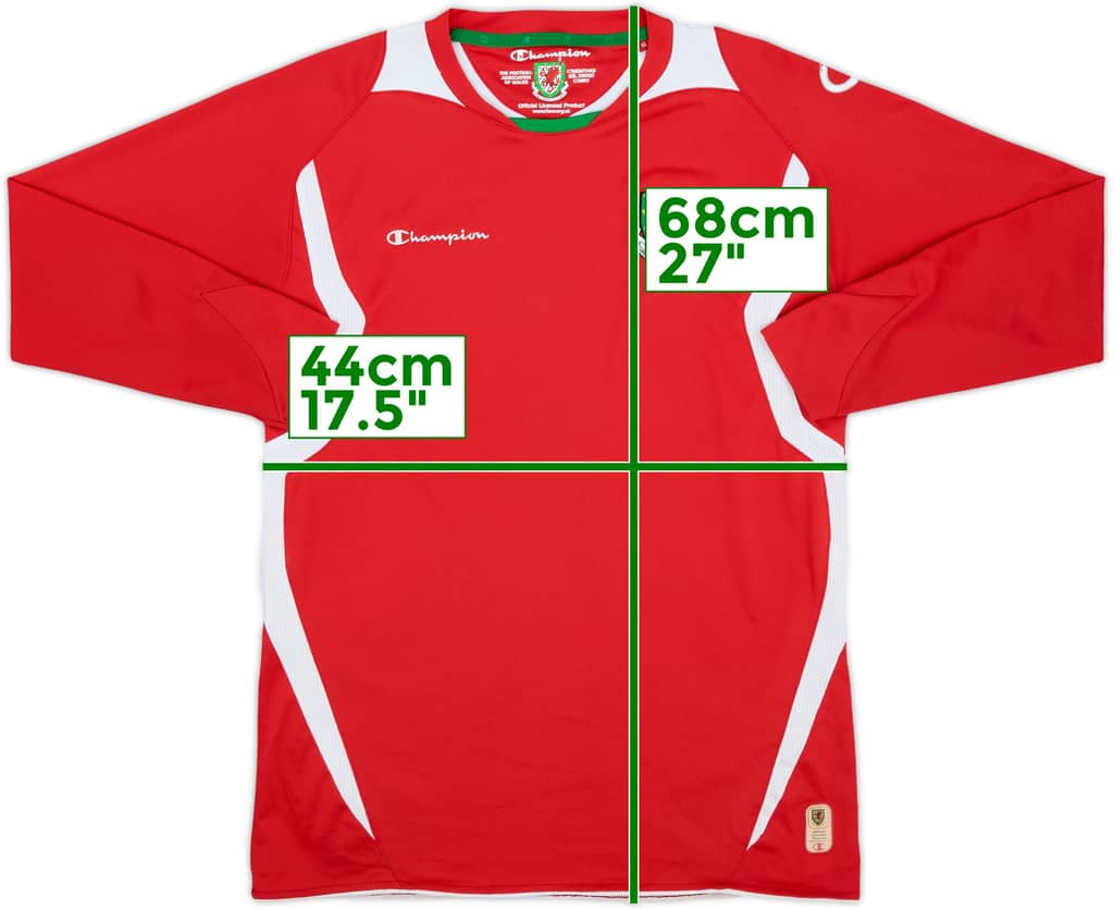 2008-10 Wales Home L/S Shirt - 7/10 - (XL.Boys)
