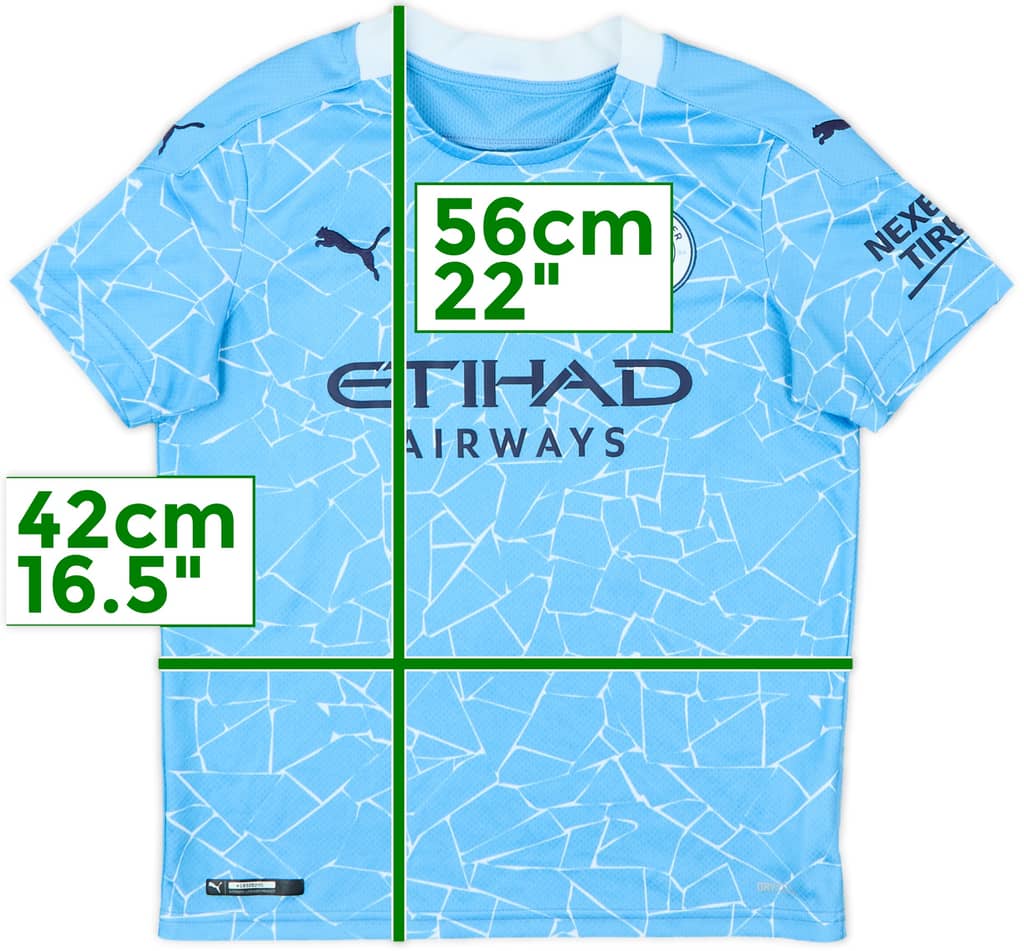 2020-21 Manchester City Home Shirt - 8/10 - (M.Boys)