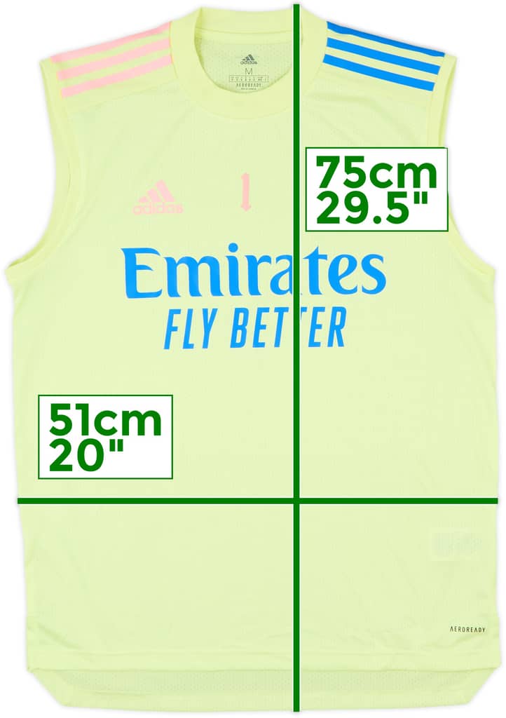 2020-21 Arsenal Player Issue adidas Training Vest #1 - 10/10 - (M)