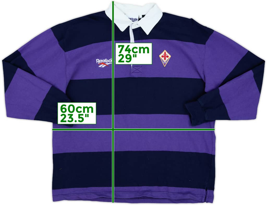 1995-97 Fiorentina Reebok Polo L/S Shirt - 9/10 - (XL)