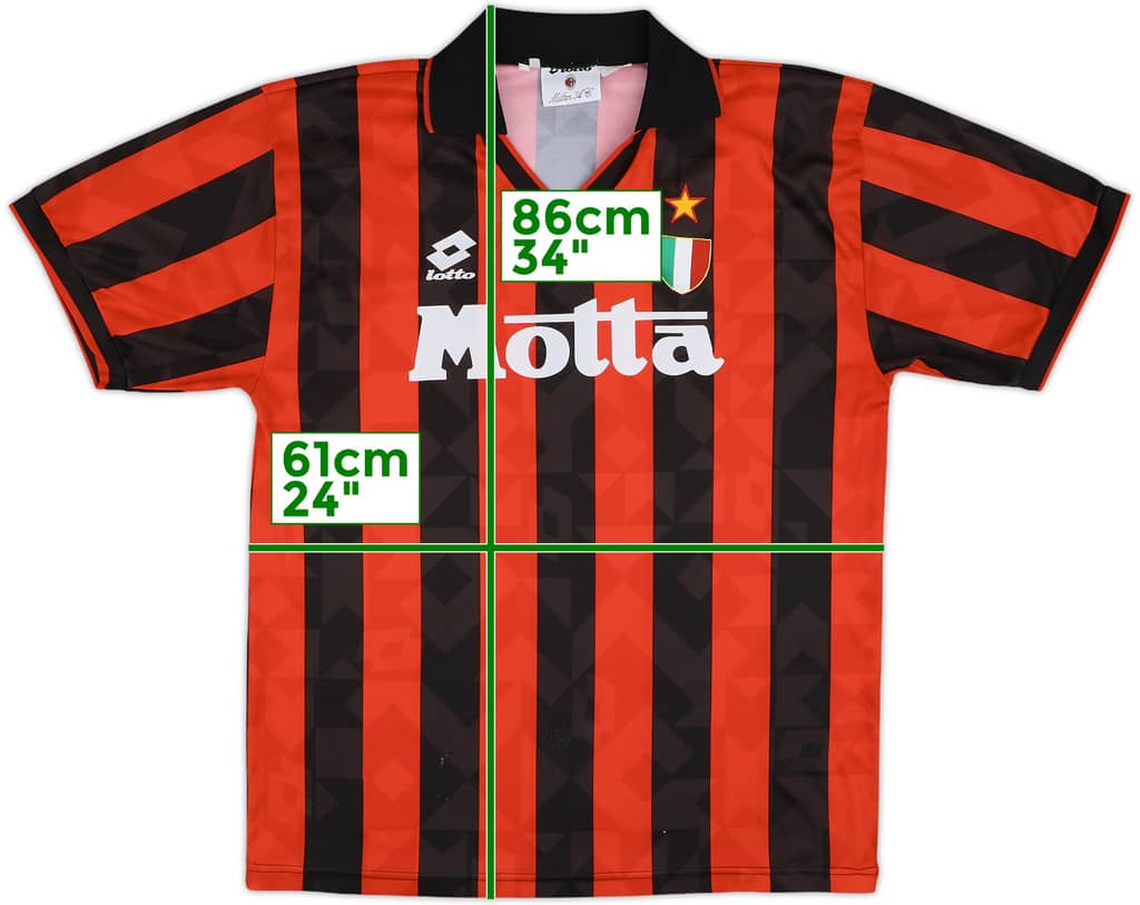 1993-94 AC Milan Home Shirt - 6/10 - (L)