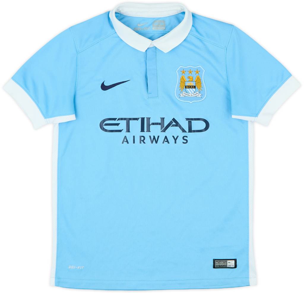 2015-16 Manchester City Home Shirt - 8/10 - (M.Boys)