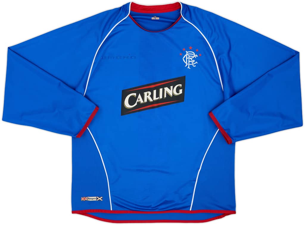 2005-06 Rangers Home L/S Shirt - 4/10 - (L)