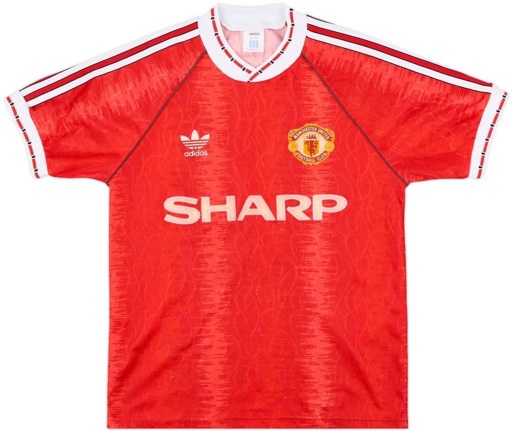 1990-92 Manchester United Home Shirt - 8/10 - (S)