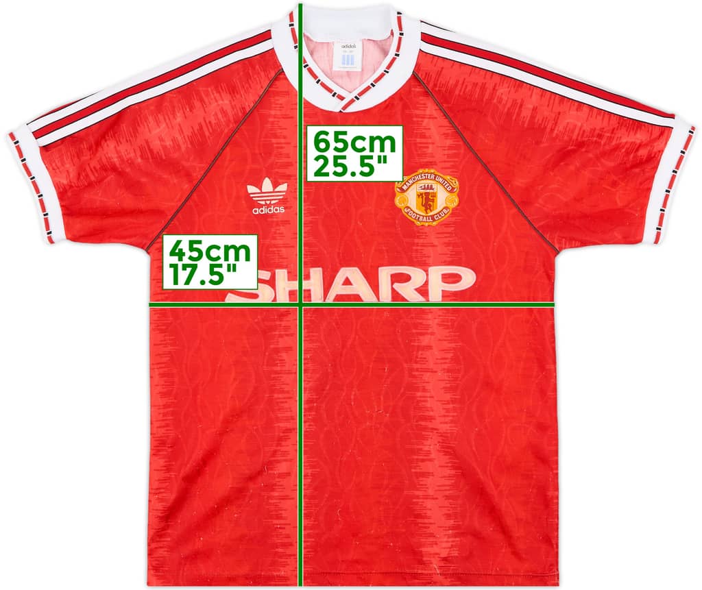 1990-92 Manchester United Home Shirt - 8/10 - (S)