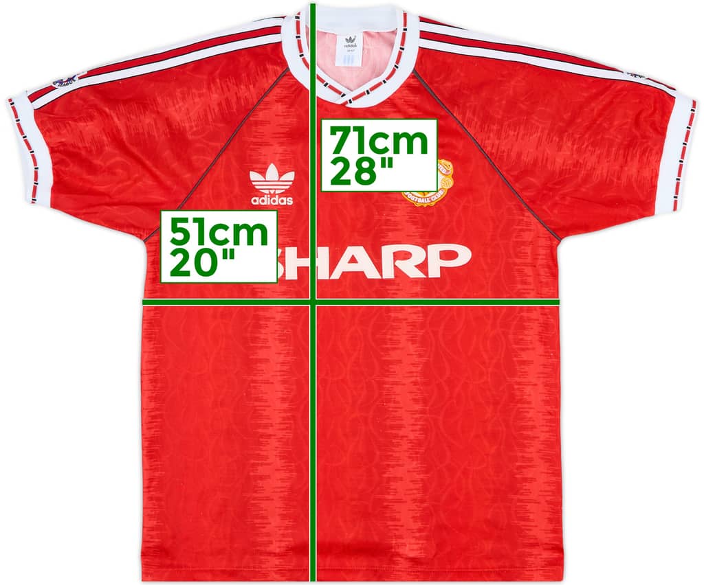 1990-92 Manchester United Home Shirt - 8/10 - (M)