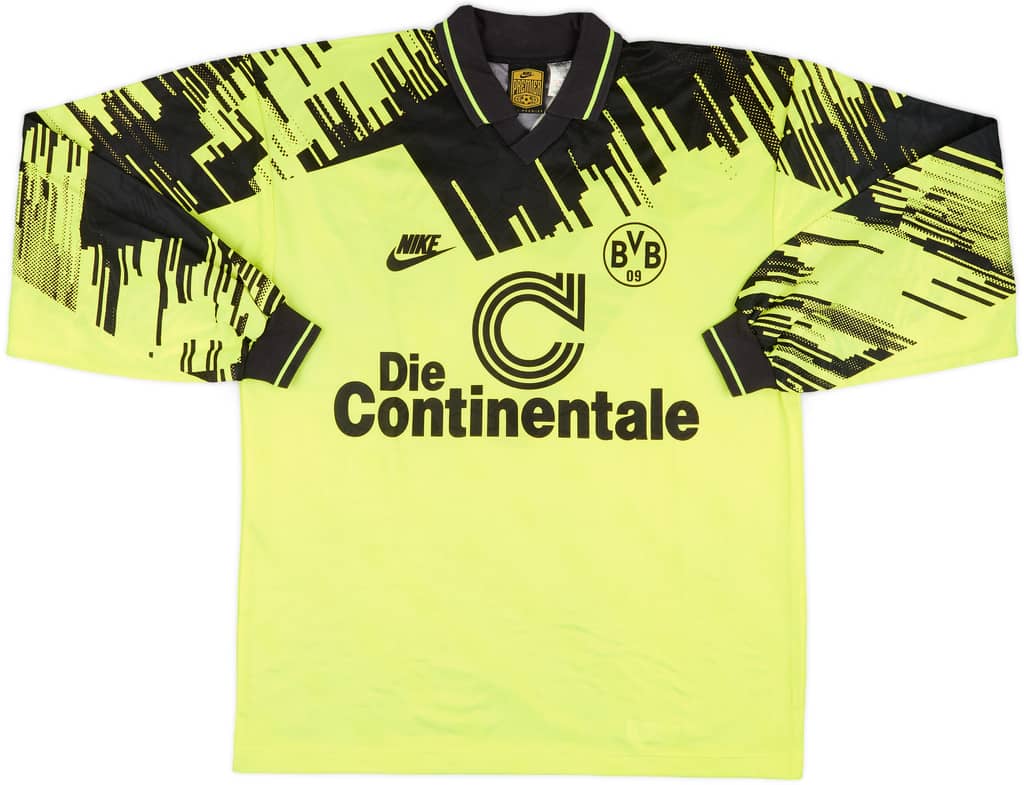1993-94 Borussia Dortmund Home L/S Shirt #12 - 9/10 - (L)