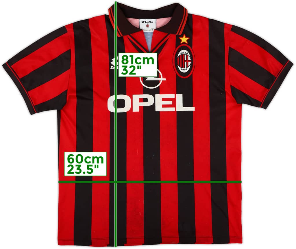 1996-97 AC Milan Basic Home Shirt - 5/10 - (L)
