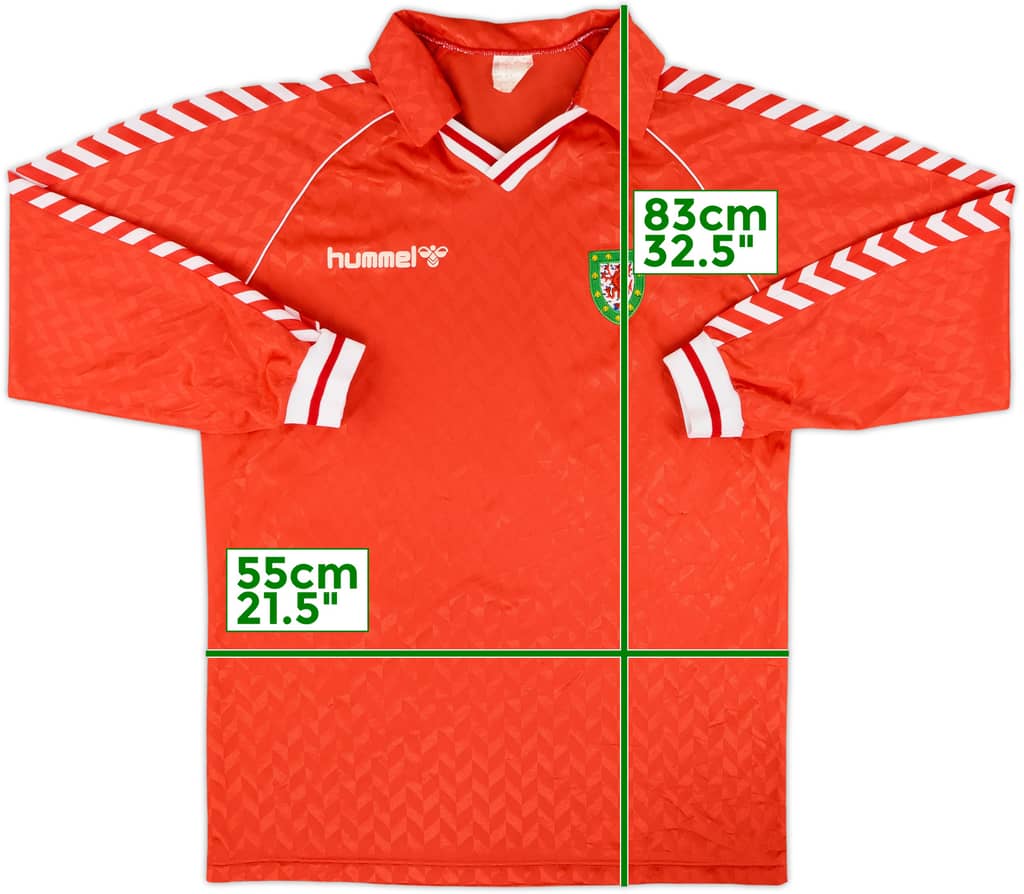1988-90 Wales Home L/S Shirt - 9/10 - (XL)