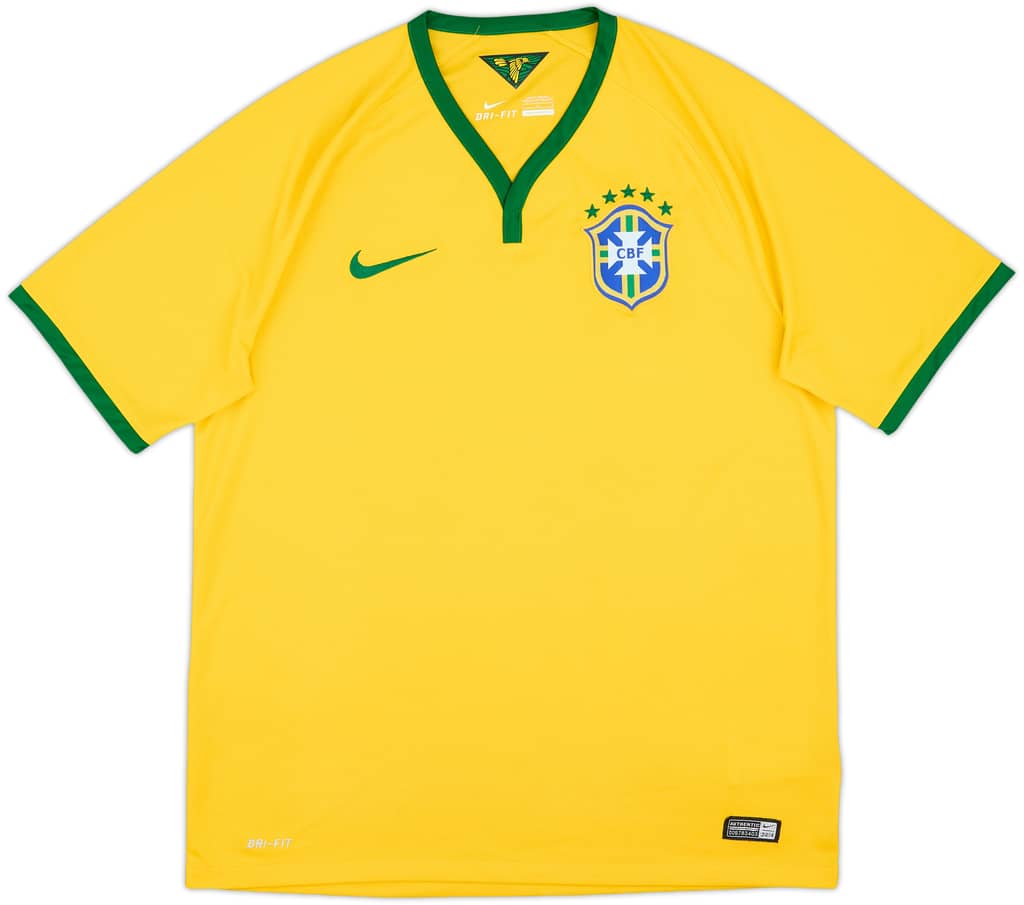 2014-15 Brazil Home Shirt - 9/10 - (L)