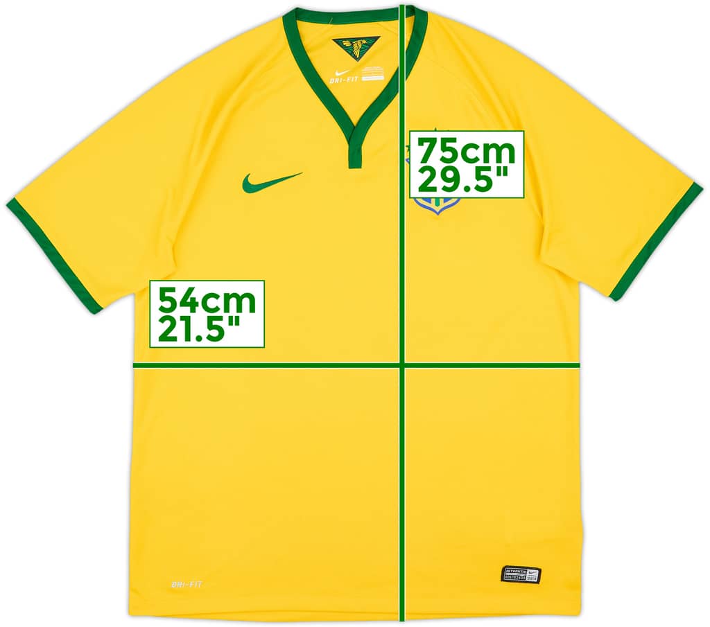 2014-15 Brazil Home Shirt - 9/10 - (L)