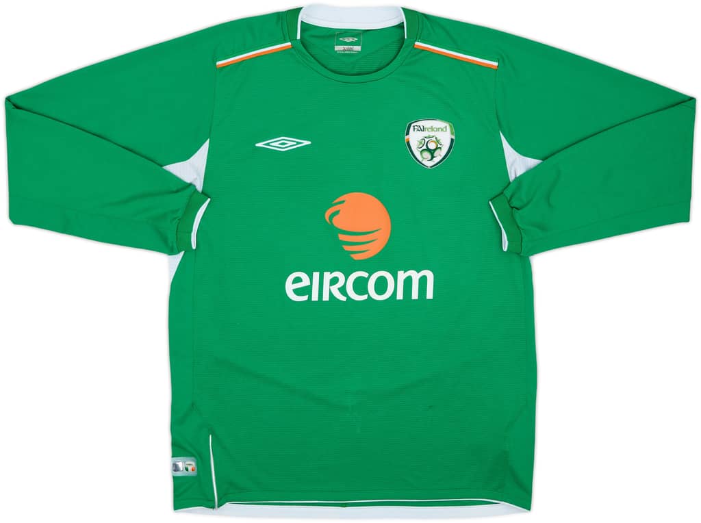2004-06 Ireland Home L/S Shirt - 8/10 - (M)