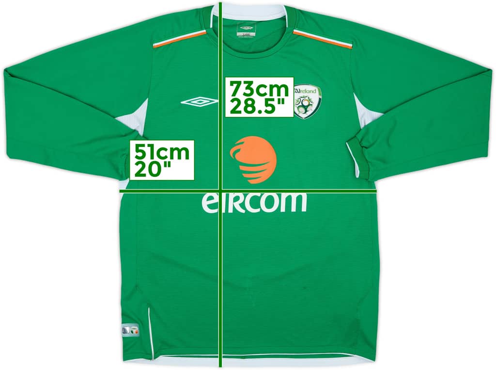 2004-06 Ireland Home L/S Shirt - 8/10 - (M)